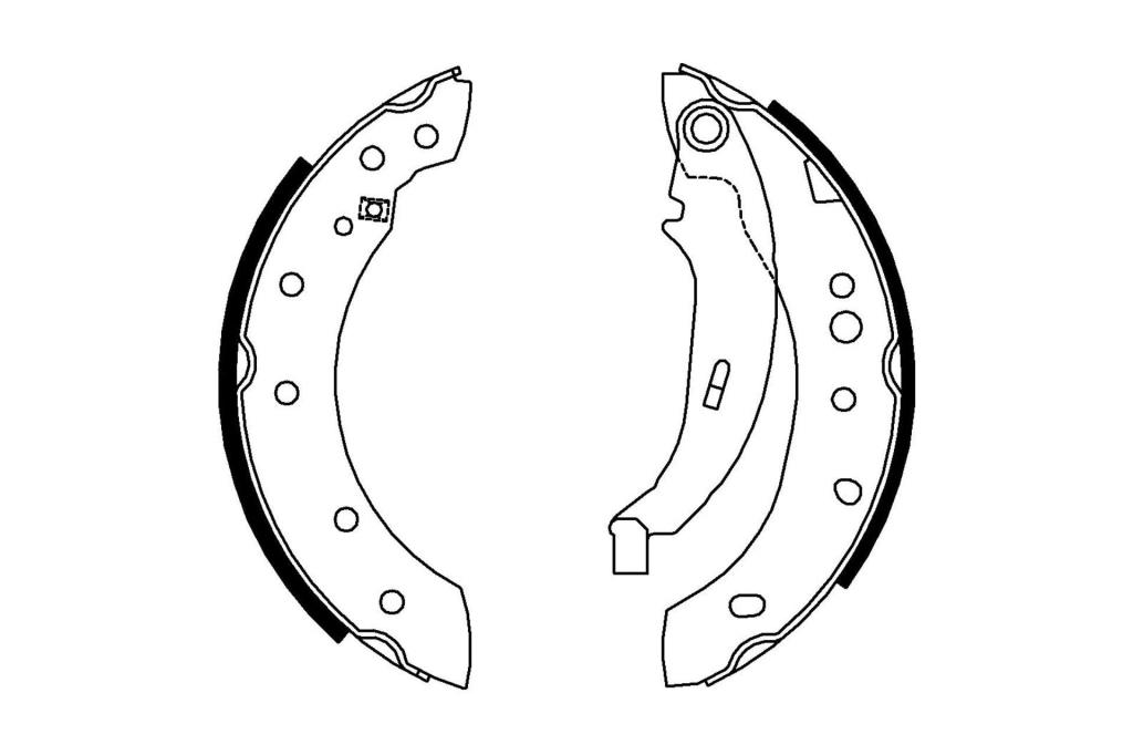 Jeu de 4 mâchoires de frein (Garniture de frein à tambour) FERODO FSB4012