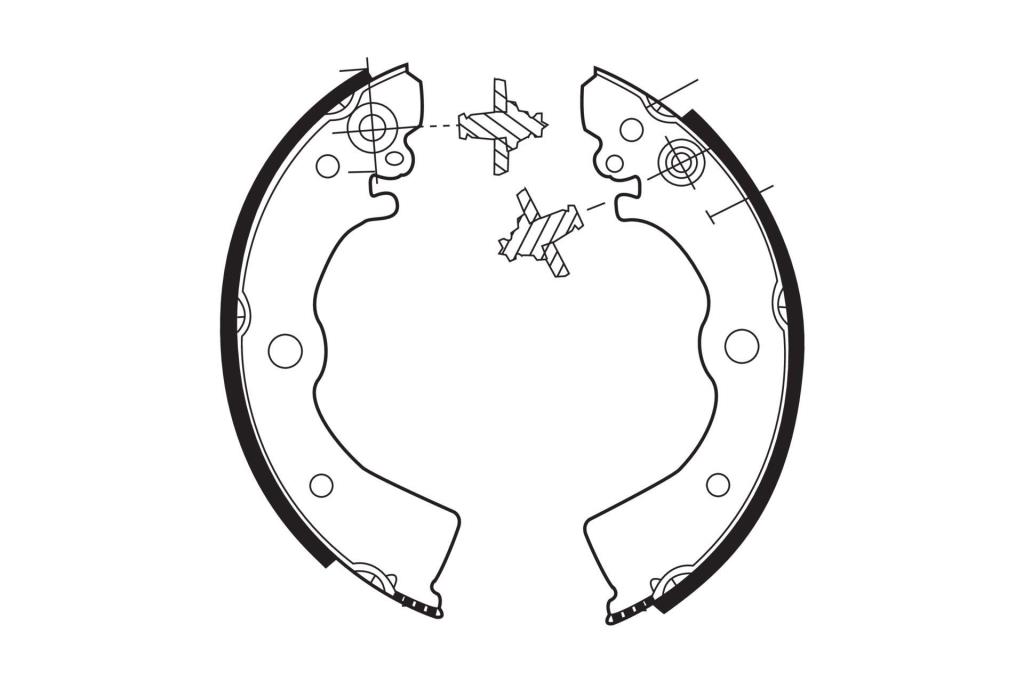 Jeu de 4 mâchoires de frein (Garniture de frein à tambour) FERODO FSB412