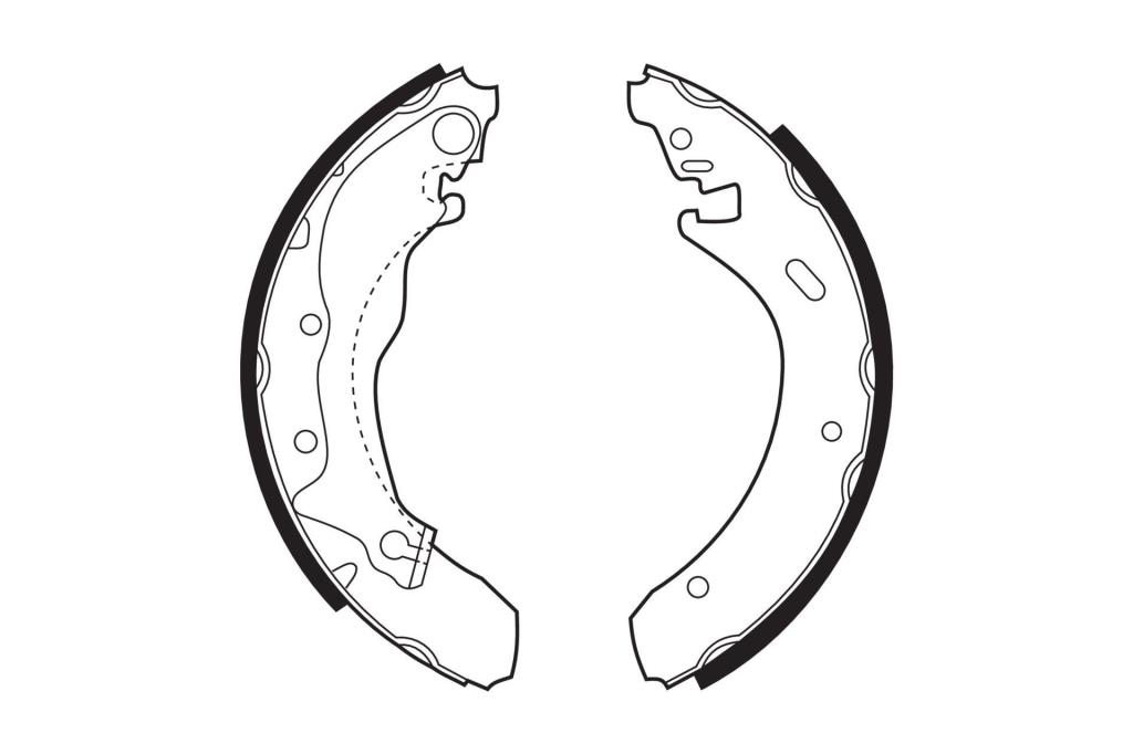 Jeu de 4 mâchoires de frein (Garniture de frein à tambour) FERODO FSB422