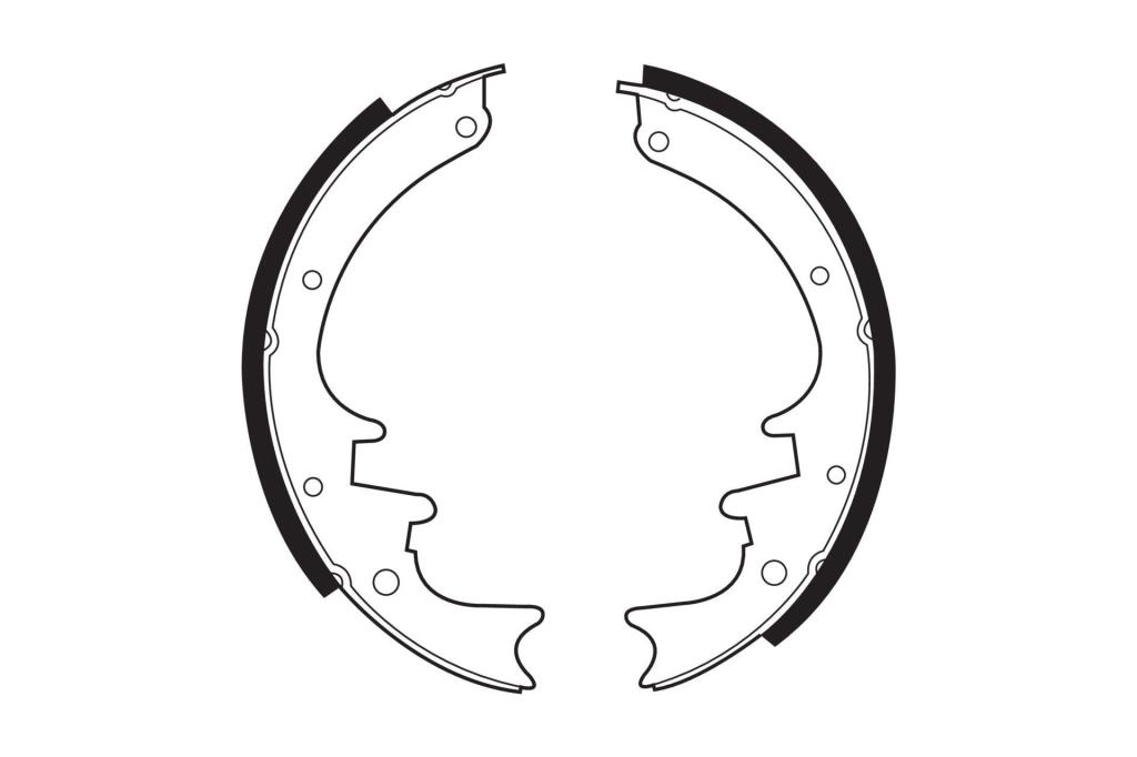 Jeu de 4 mâchoires de frein (Garniture de frein à tambour) FERODO ref. FSB429