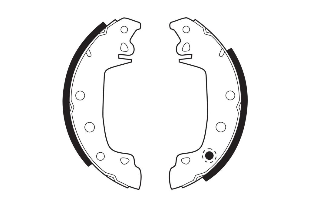 Jeu de 4 mâchoires de frein (Garniture de frein à tambour) FERODO ref. FSB43