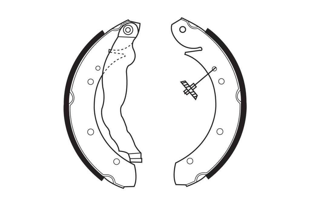 Jeu de 4 mâchoires de frein (Garniture de frein à tambour) FERODO FSB447