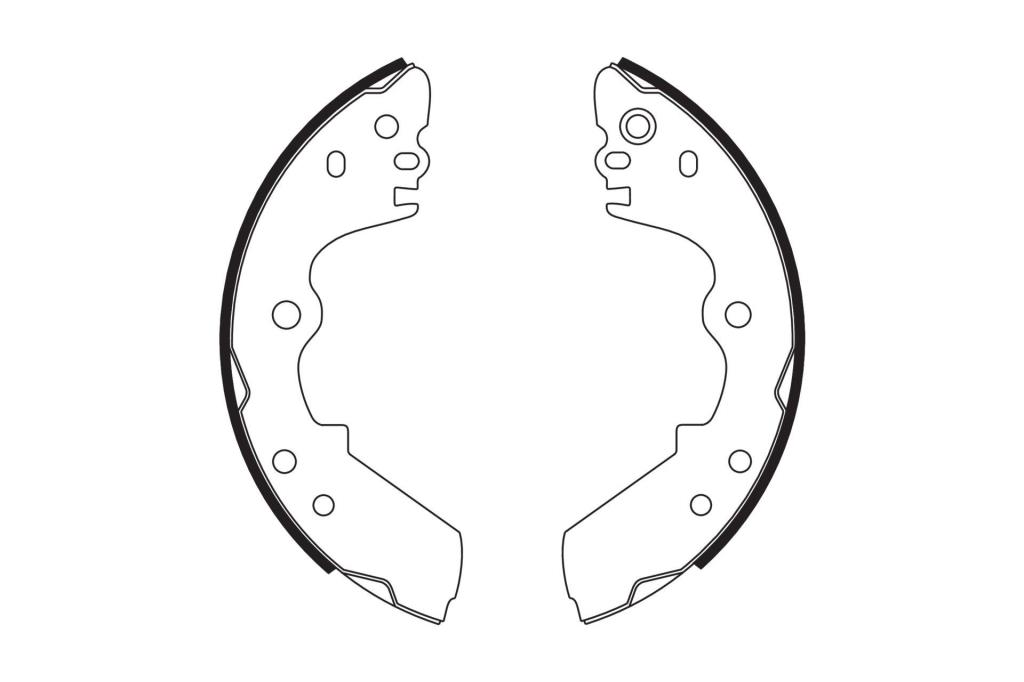 Jeu de 4 mâchoires de frein (Garniture de frein à tambour) FERODO ref. FSB471