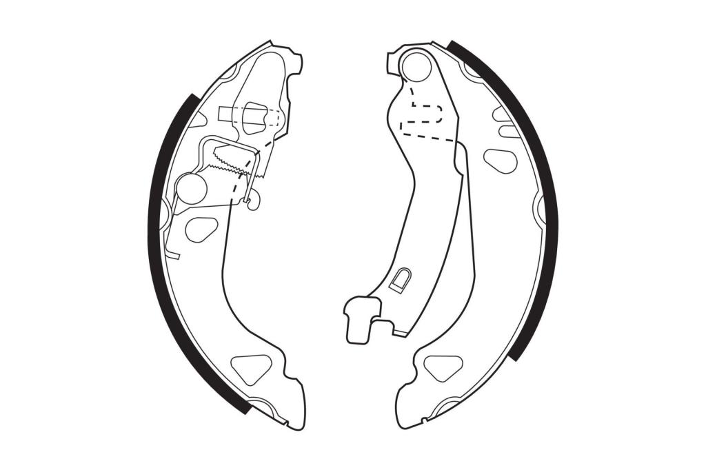 Jeu de 4 mâchoires de frein (Garniture de frein à tambour) FERODO ref. FSB477