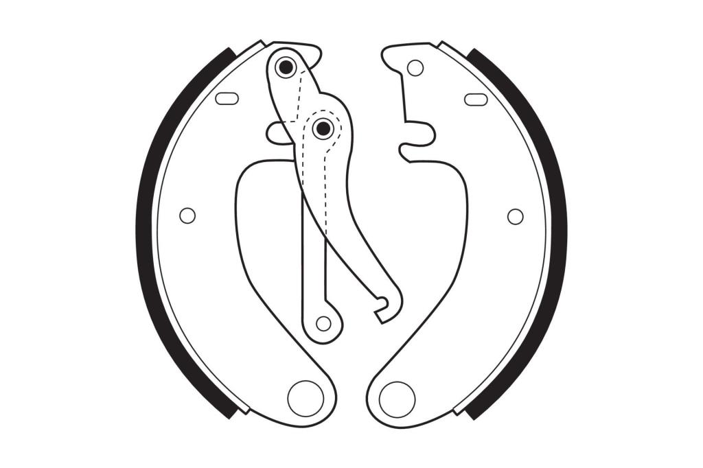 Jeu de 4 mâchoires de frein (Garniture de frein à tambour) FERODO FSB50