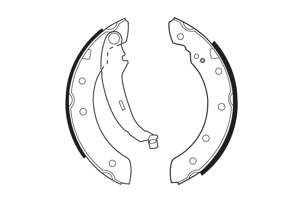 Jeu de 4 mâchoires de frein (Garniture de frein à tambour) FERODO ref. FSB519