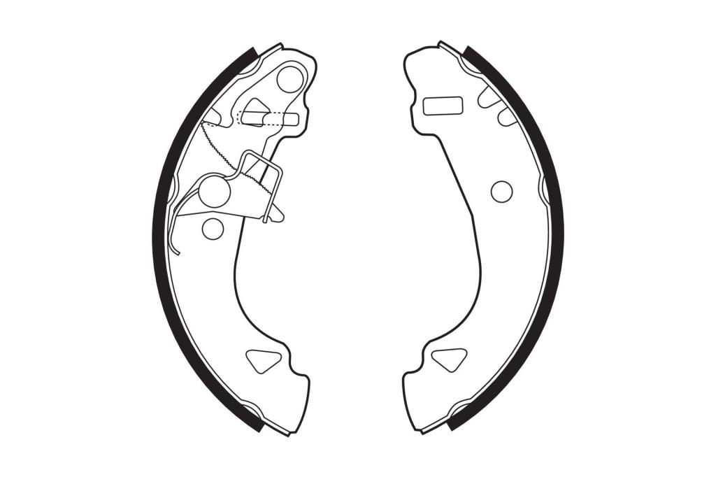 Jeu de 4 mâchoires de frein (Garniture de frein à tambour) FERODO ref. FSB527