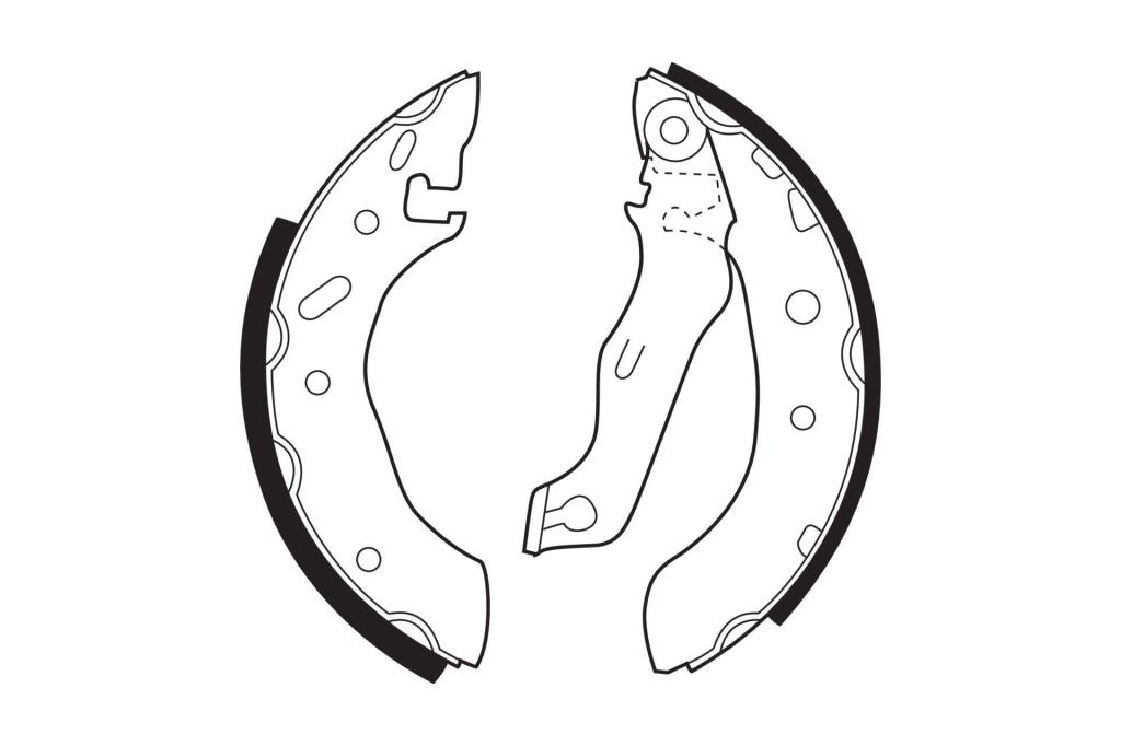 Jeu de 4 mâchoires de frein (Garniture de frein à tambour) FERODO FSB543