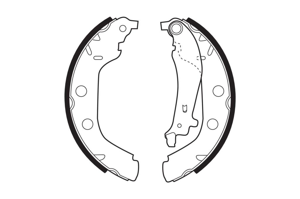 Jeu de 4 mâchoires de frein (Garniture de frein à tambour) FERODO FSB547