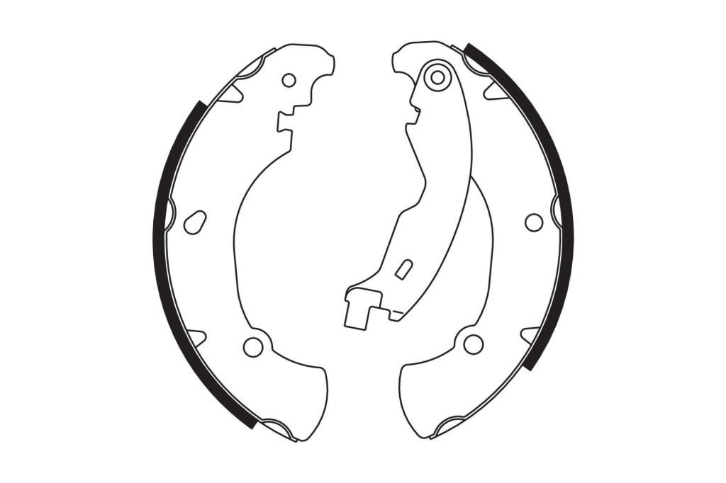 Jeu de 4 mâchoires de frein (Garniture de frein à tambour) FERODO ref. FSB555