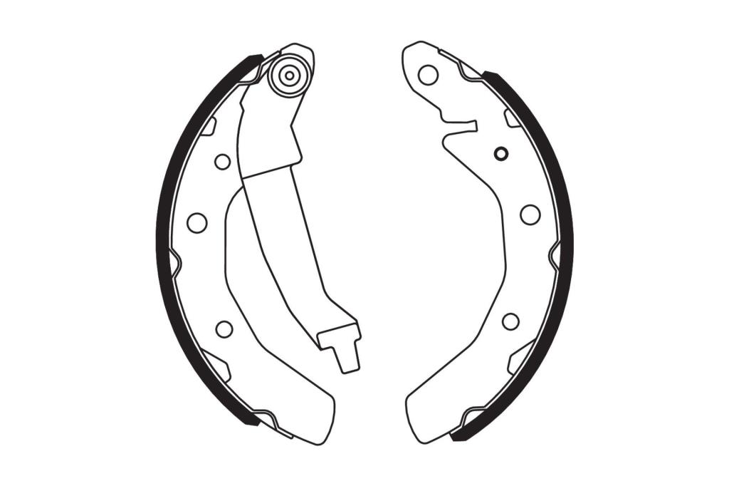 Jeu de 4 mâchoires de frein (Garniture de frein à tambour) FERODO ref. FSB566