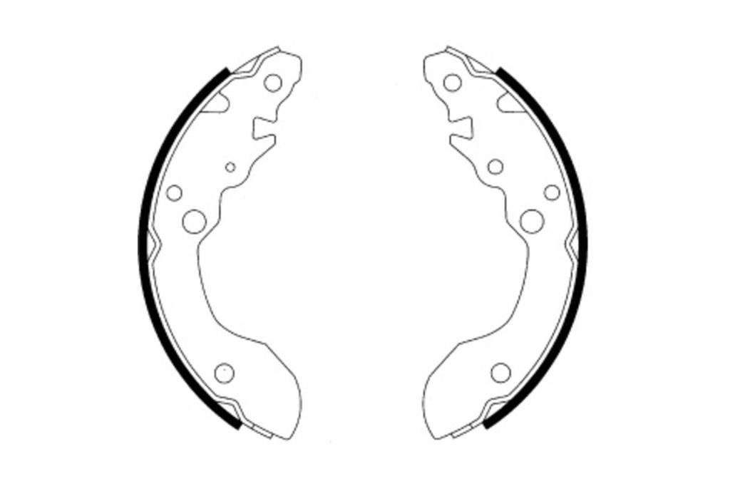 Jeu de 4 mâchoires de frein (Garniture de frein à tambour) FERODO FSB579