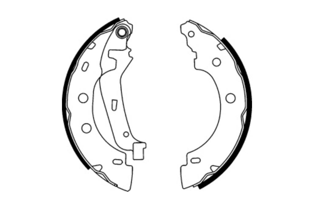 Jeu de 4 mâchoires de frein (Garniture de frein à tambour) FERODO ref. FSB583