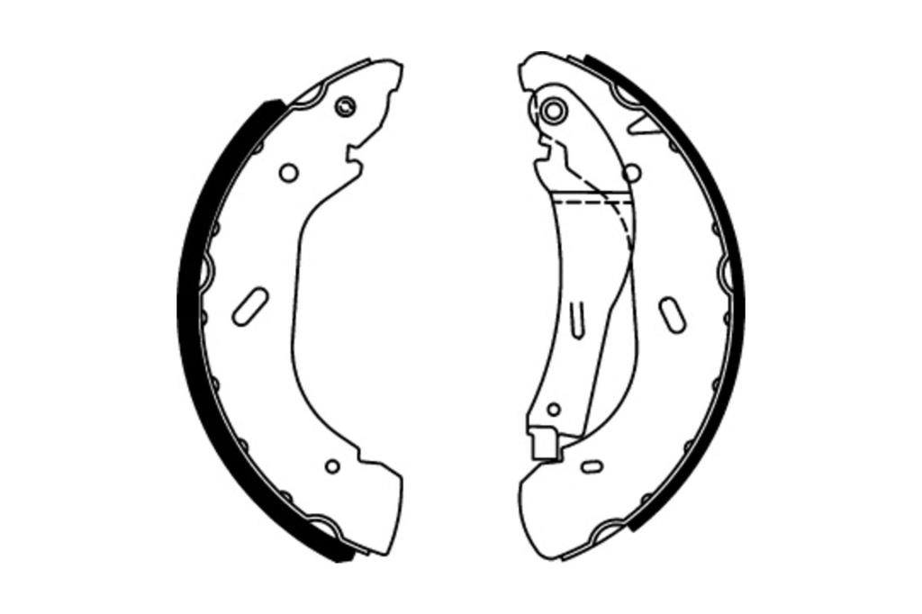 Jeu de 4 mâchoires de frein (Garniture de frein à tambour) FERODO FSB595