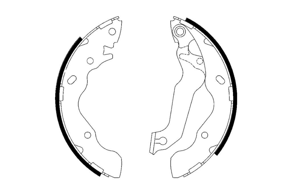 Jeu de 4 mâchoires de frein (Garniture de frein à tambour) FERODO FSB607