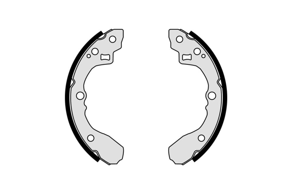 Jeu de 4 mâchoires de frein (Garniture de frein à tambour) FERODO ref. FSB612