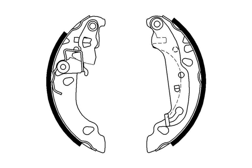 Jeu de 4 mâchoires de frein (Garniture de frein à tambour) FERODO FSB636