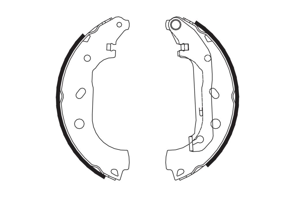 Jeu de 4 mâchoires de frein (Garniture de frein à tambour) FERODO ref. FSB648