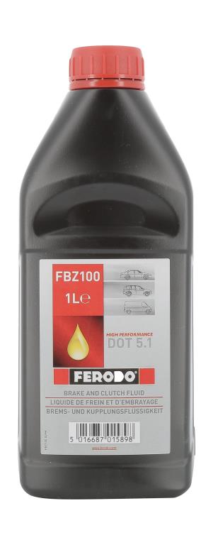 Liquide de frein (Huile de frein) FERODO 1.0 L - ref. FBZ100