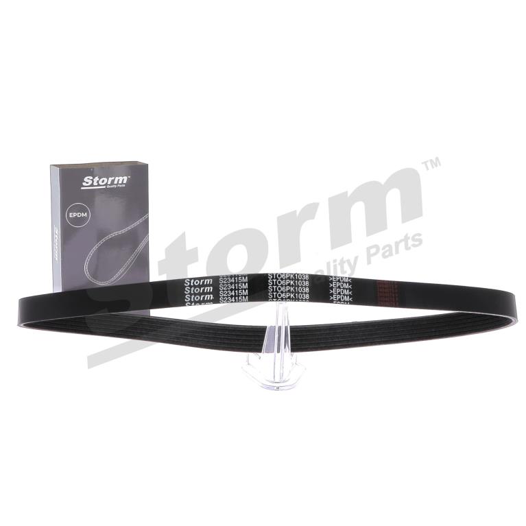 Courroie trapézoïdale à nervures Storm ref. STO6PK1038