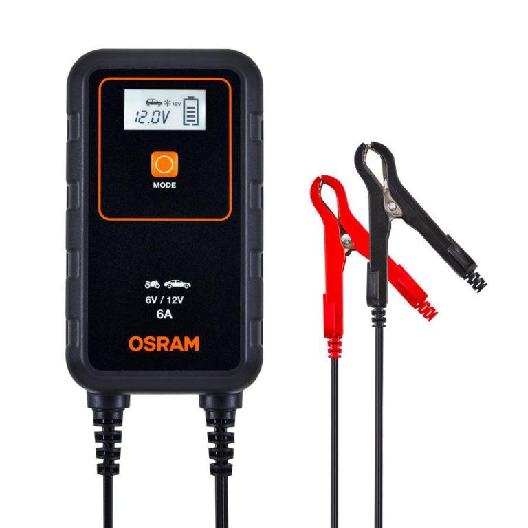 Chargeur de batterie de voiture ((de 6 à 12 V, et câbles)) OSRAM ref. OEBCS906