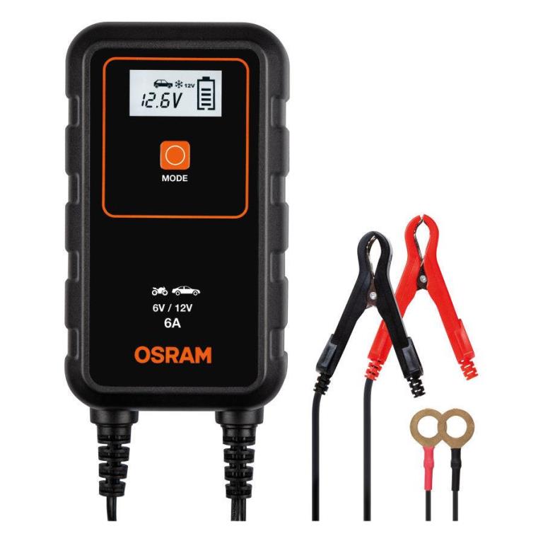 Chargeur de batterie de voiture ((de 6 à 12 V, et câbles)) OSRAM ref. OEBCS906