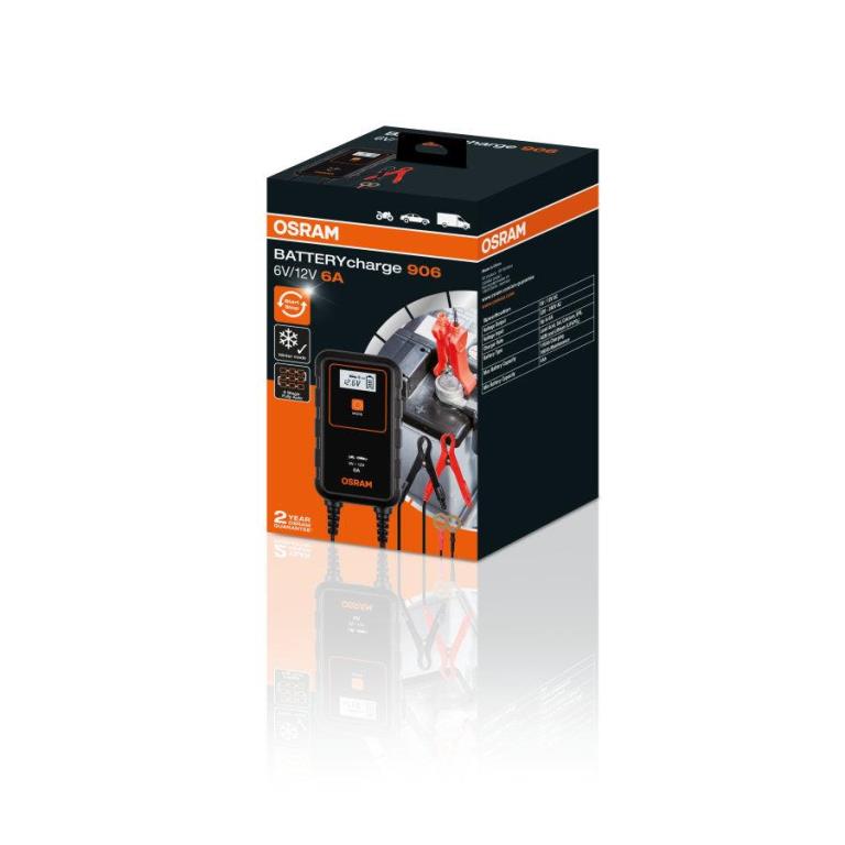 Chargeur de batterie de voiture ((de 6 à 12 V, et câbles)) OSRAM ref. OEBCS906