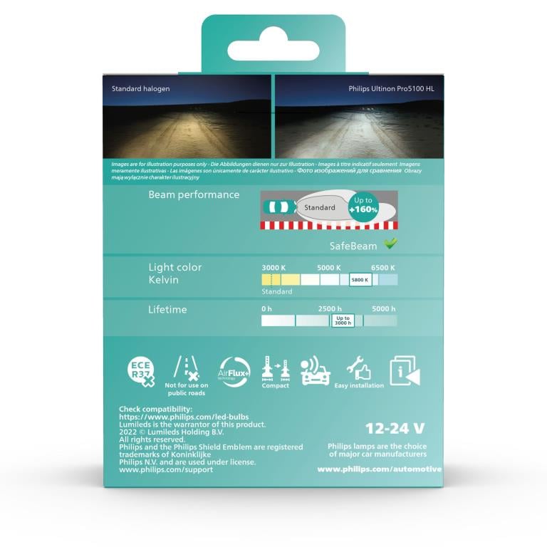 Ampoule LED Eclairage Avant PHILIPS ULTINON PRO5100 - H3 - ref. 01890894
