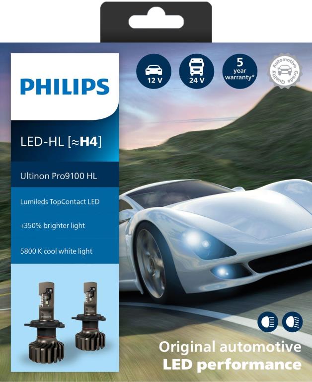 Ampoule LED Eclairage Avant PHILIPS ULTINON PRO9100 - H4 - ref. 01866394