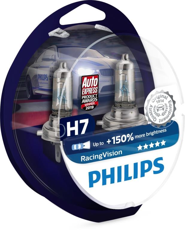 Ampoule, projecteur longue portée PHILIPS 2 ✕ H7 RacingVision - 12972RVS2  au meilleur prix - Oscaro