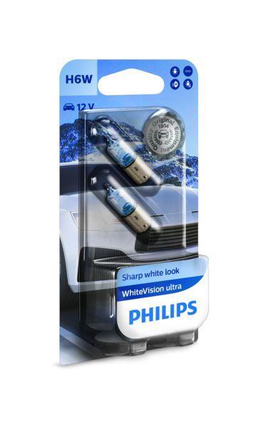 Ampoule, feu de stationnement/de position PHILIPS 2 ✕ H6W WHITEVISION ULTRA  - 12036WVUB2 au meilleur prix - Oscaro