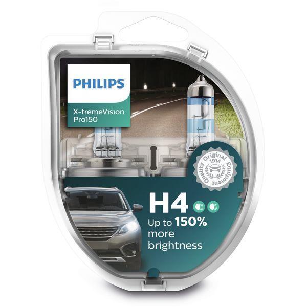 Ampoule, projecteur longue portée PHILIPS 2 ✕ H4 - ref. 12342XVPS2