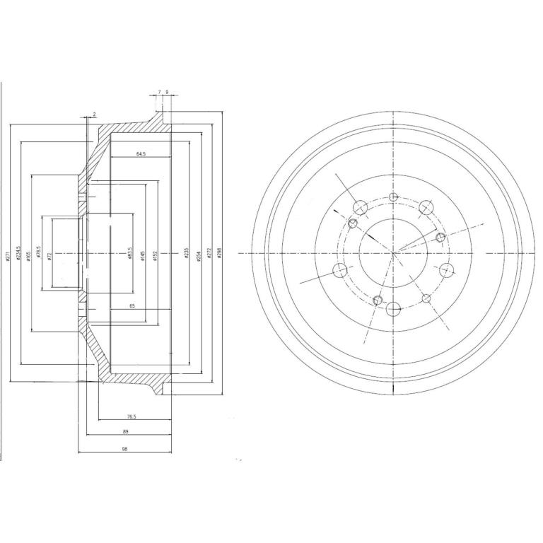 Tambour de frein DELPHI ref. BF153