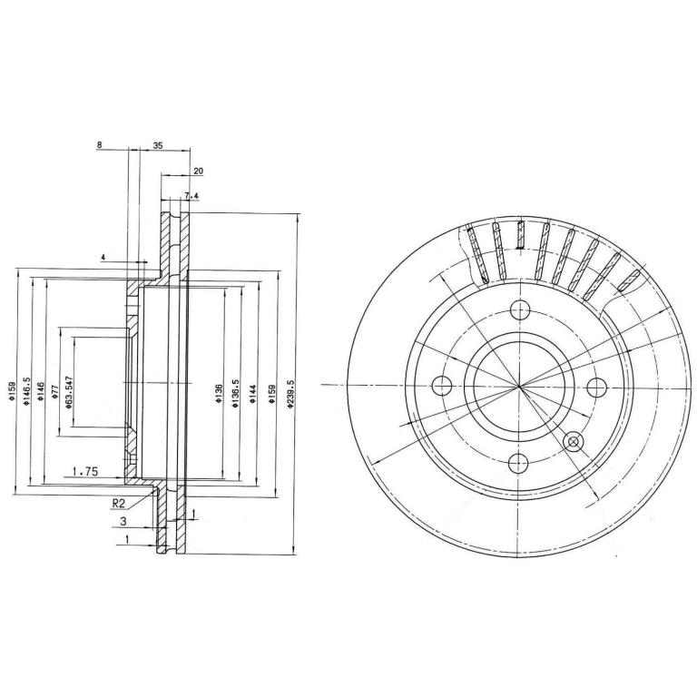 Disques de frein DELPHI ref. BG2440
