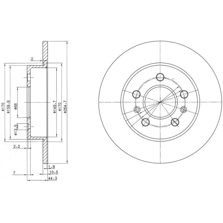 Disques de frein DELPHI BG2696