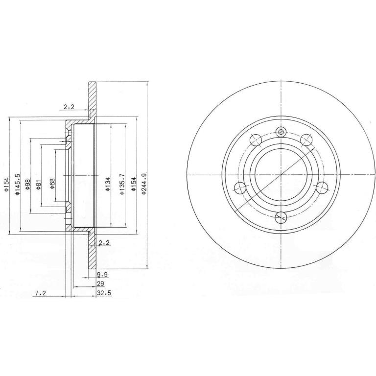 Disques de frein DELPHI ref. BG2753C