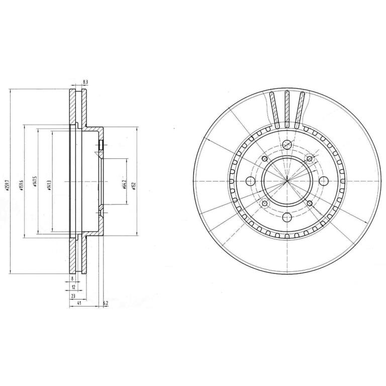 Disques de frein DELPHI ref. BG2814
