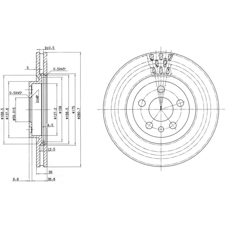 Disques de frein DELPHI ref. BG2844