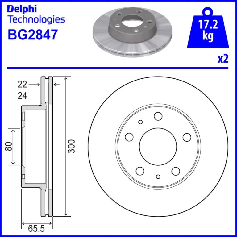 Disques de frein DELPHI BG2847