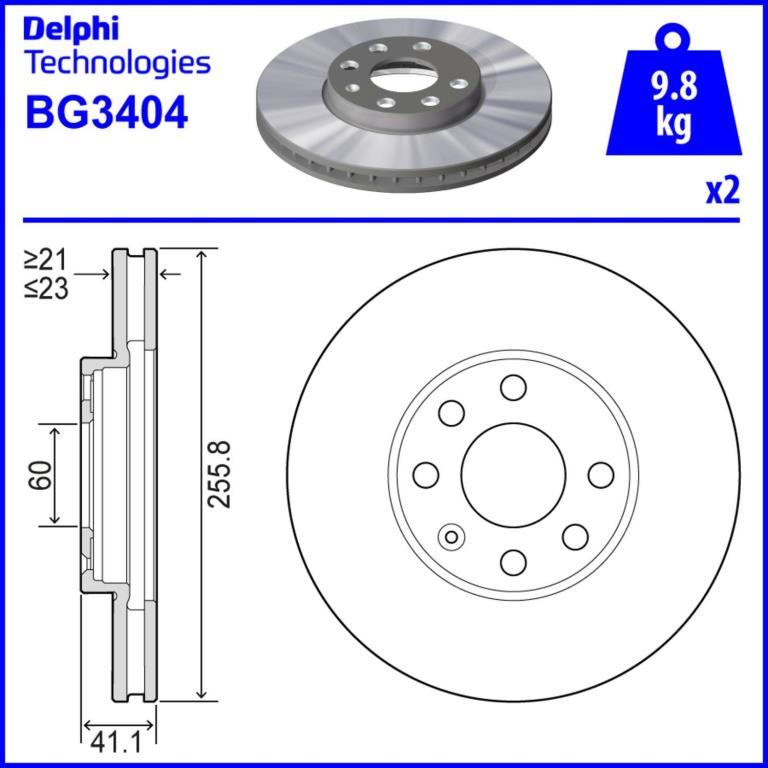 Discos de travão DELPHI ref. BG3404