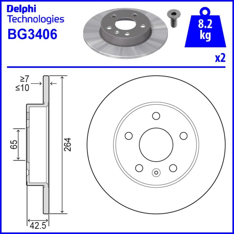 Discos de travão DELPHI ref. BG3406