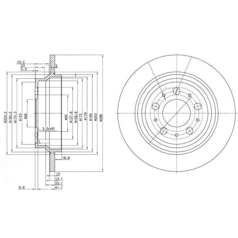Disques de frein DELPHI ref. BG3515