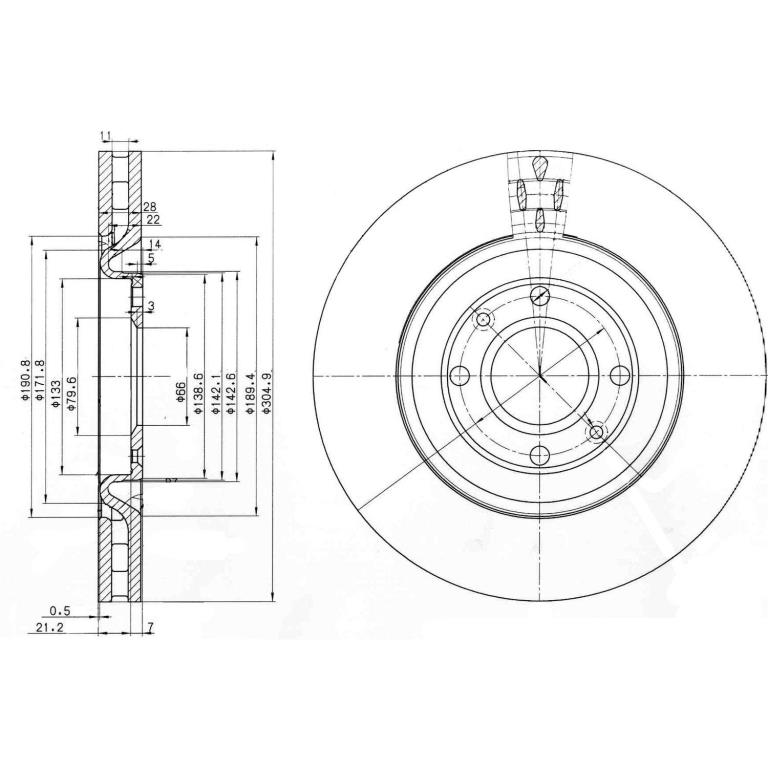 Disques de frein DELPHI BG3529
