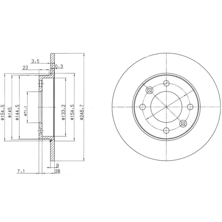 Disques de frein DELPHI ref. BG3653