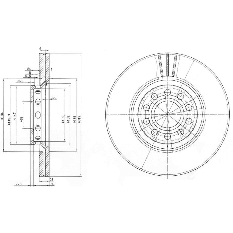 Disques de frein DELPHI ref. BG3657