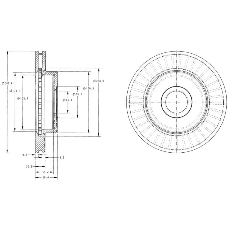 Disques de frein DELPHI ref. BG3659