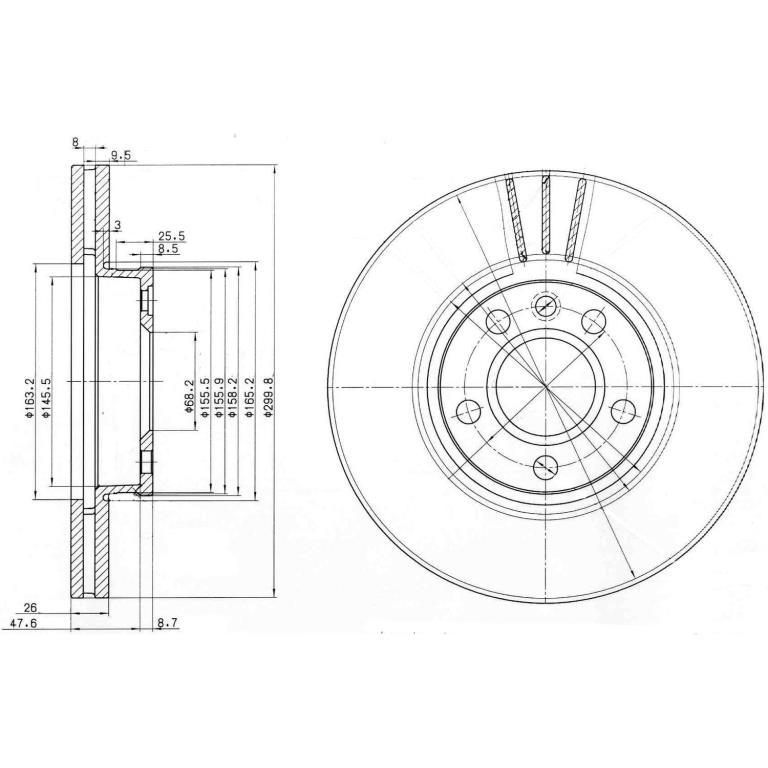 Disques de frein DELPHI BG3696