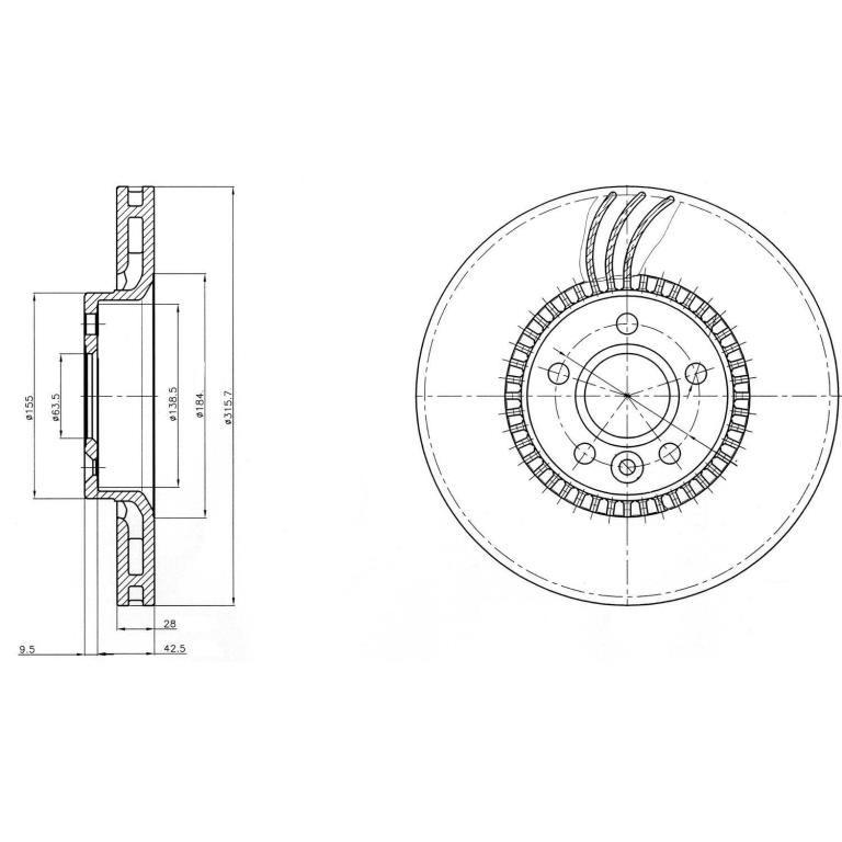 Disques de frein DELPHI ref. BG3784