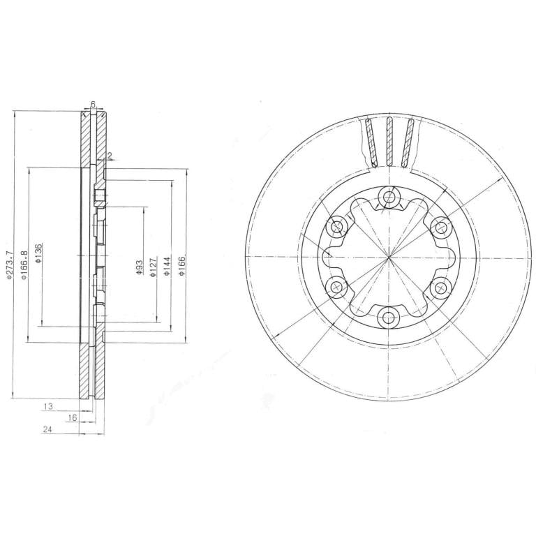 Disques de frein DELPHI ref. BG3809