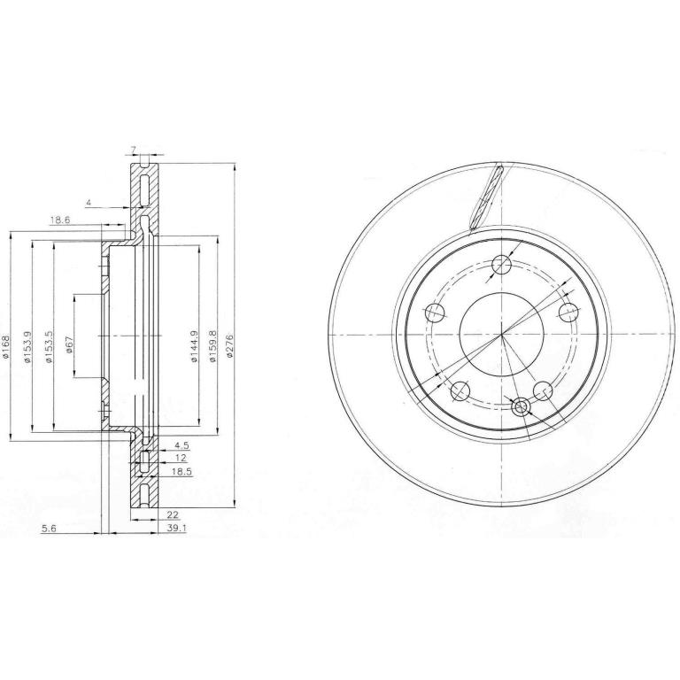 Disques de frein DELPHI ref. BG3845C
